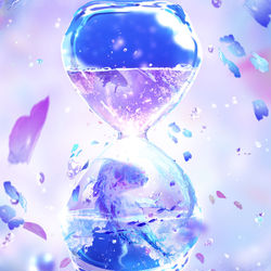 original, illustration, creation / 雨中花-水時計-