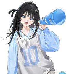 original, black hair, black hair and blue eyes / ちゃんと聞いてて
