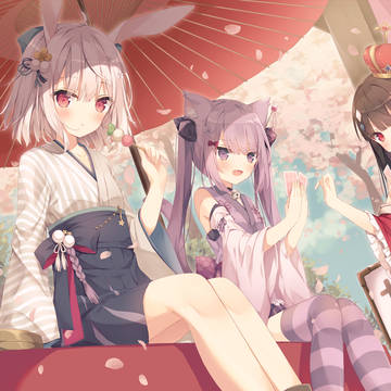 original, girl, red-lacquered umbrella / 和装アリス