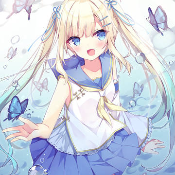 original, girl, sailor uniform / 💙china blue💙
