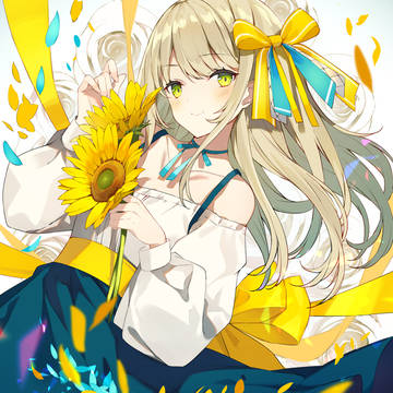 original, girl, flower / Yellow