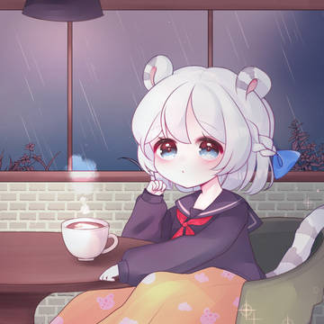 girl, young girl, animal ears / Cafe Myoya💙