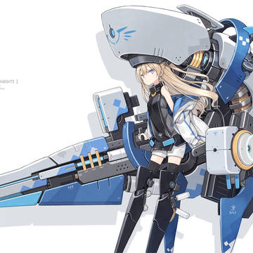 original, mecha girl, original 7,500+ bookmarks / クジラ型メカ　スナイパー装備