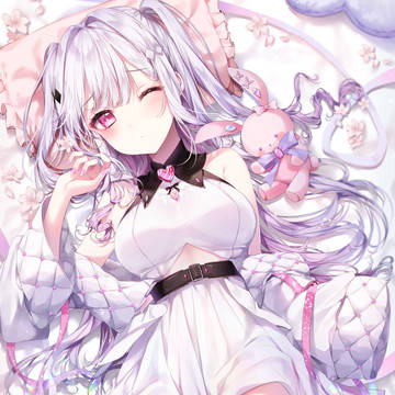 girl, virtual YouTuber, white dress / 🌸💗🎀💎