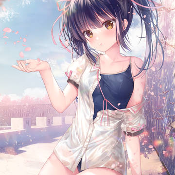 original 10000+ bookmarks, school swimsuit, competitive school swimwear / 「花びらに想いをこめて」