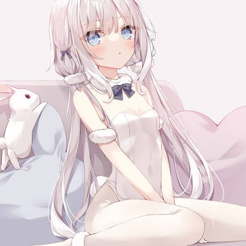 original, girl, bunny girl / White Bunny