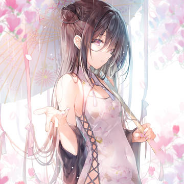 original, girl, long black hair / ephemeral