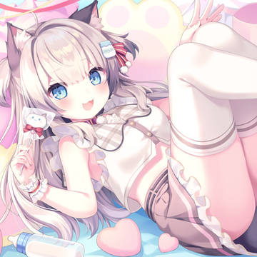 virtual YouTuber, cat ears, white knee-high socks / 🐈
