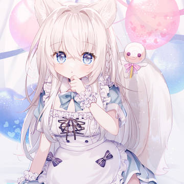 virtual YouTuber, animal ears, maid uniform / 🍭
