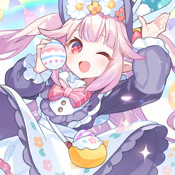 work illustration, virtual YouTuber, virtual YouTuber / 【お仕事】眞白かのんさんイースターイラスト