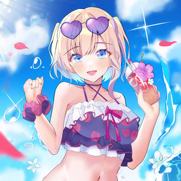 swimsuit, virtual YouTuber, girl / 胡桃のあ　水着
