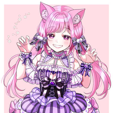 girl, cat ears, virtual YouTuber / Skeb　納品イラスト(2023.6.9)