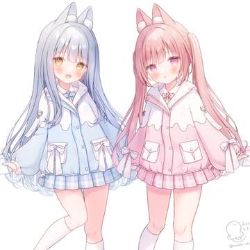 original, creation, girl / 【お仕事】コラボパーカー🥛🍓