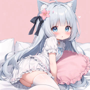 original, girl, loli / ねこみみっ子とおはよー