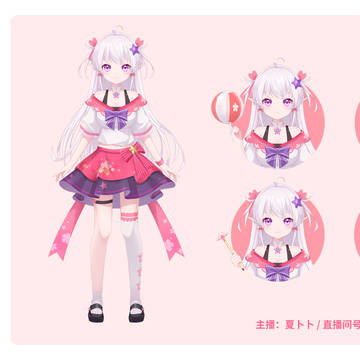 virtual YouTuber, VUP, Live2D / 夏卜卜-桃花魔力-人设