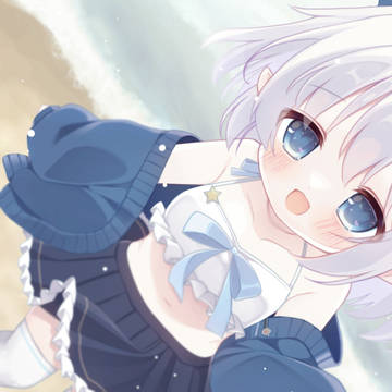 girl, loli, elf / 海辺でふたりきり…。