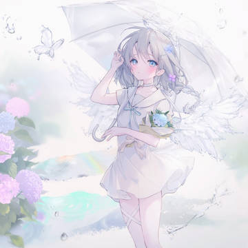 original, young girl, rainy season / 雨上がり