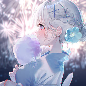 girl, yukata, tears / 恋破れても腹は減る。