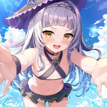 Hololive, Shion Murasaki, Murasaki Shion fanart / くらえー！！🌙