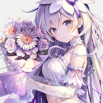 original, girl, long gloves / 💜