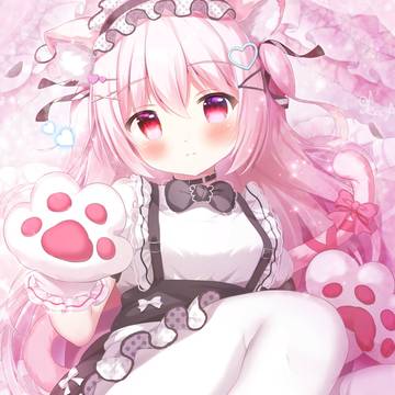 girl, loli, original / ピンク猫ちゃん💕💖