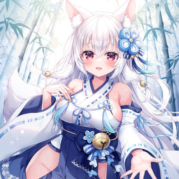 original, girl, white hair / 「 おいで 」