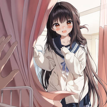 original, sailor uniform, girl / 熱が出たのを心配して来てくれる幼馴染