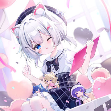 original, animal ears, girl / 🎈🤍