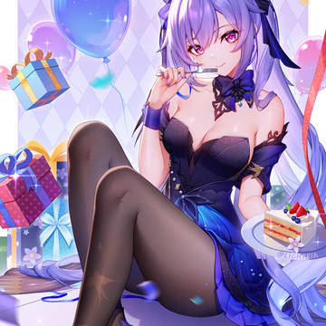 Genshin Impact, Keqing, black stockings / 刻晴お誕生日おめでとう🎂