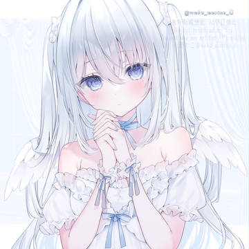 girl, original, white hair / ໒꒱· ﾟ