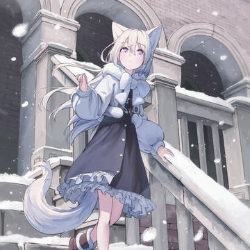 girl, animal ears, original 1000+ bookmarks / 初雪