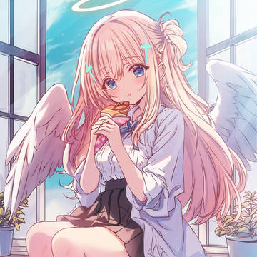 girl, bewitching thighs, young girl / クレープと天使さん