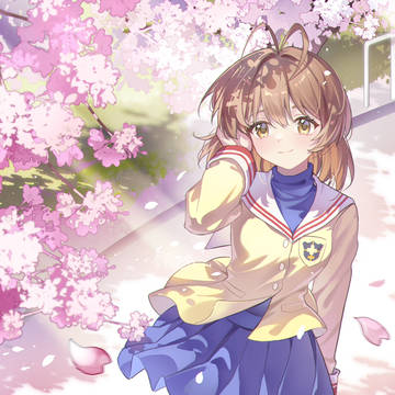 sakura, girl, young girl / Day78 古河渚