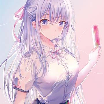 ice cream, uniform, schoolgirl / 夏の終わり