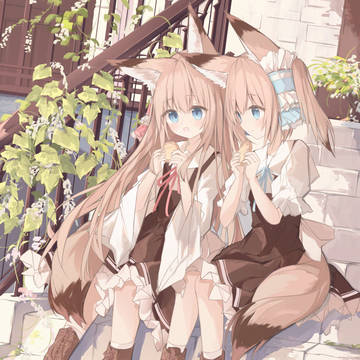 original, animal ears, boot / きつねっこ