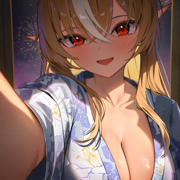 Flare Shiranui, breasts, virtual YouTuber / 不知火フレア