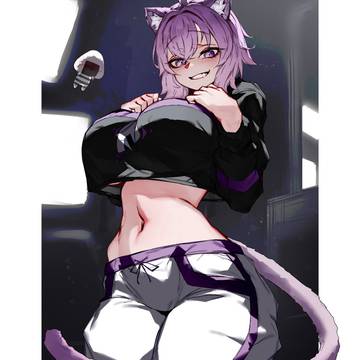 Hololive, virtual YouTuber, Nekomata Okayu fanart / Nekomata Okayu