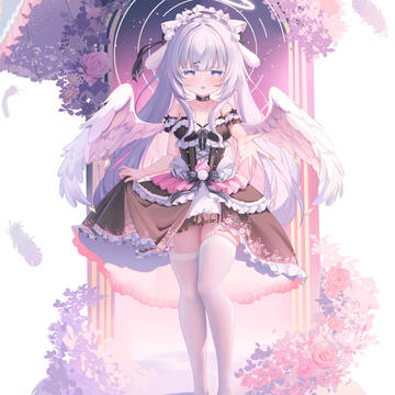 girl, soles in stockings, white hair / 雪璃