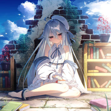 original, girl, shirt dress / 小さな蒼の図書館