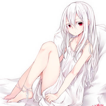 original, girl, white hair / 白い