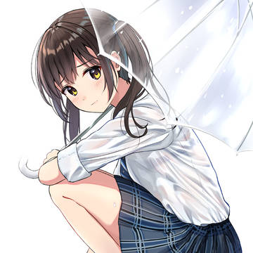 high school girl, uniform, high school girl / 「もー遅いよ」