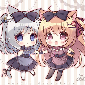 chibi, SD, animal ears / あまショコ