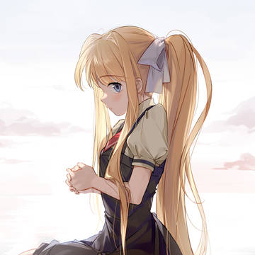 girl, uniform, key / 夏影