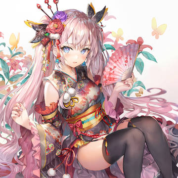 original, girl, twin ponytails / 無題2