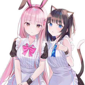 someone else's OC, girl, maid / ウサギャルxネコーハイ