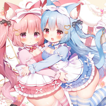 original, girl, animal ears / 不思議の国でティータイム✨