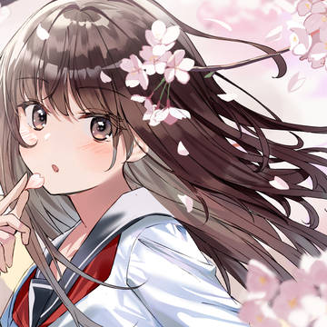 original, girl, sailor uniform / 花の便り