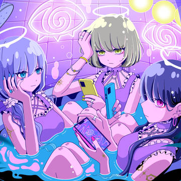neon, bubbles, bathroom / 『Instant Love』KV