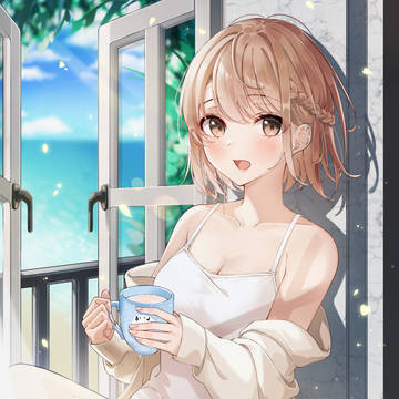 girl, short pants, camisole / おかえり~