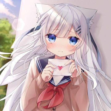 original, girl, cat ears / 「受け取って…くれますか？」